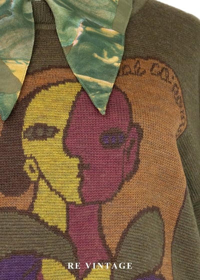 日本製 - 畢卡索結構肖像畫針織毛衣8