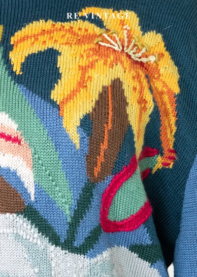 憂鬱藍百合撞色針織毛衣5