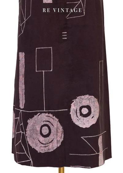 芋頭巧克力色幾何圖形中長裙（27"）6