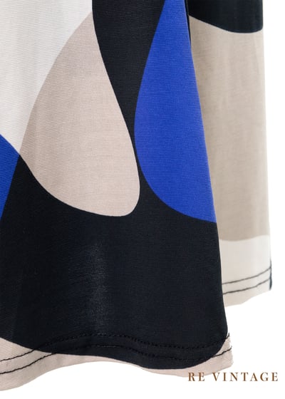 鮮藍色の黑白灰相間光影美裙（24”-27“）7