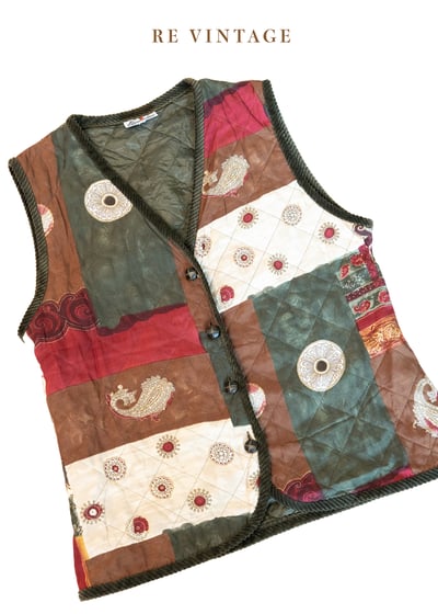 『歐洲寶物』拼接復古刷色個性背心17