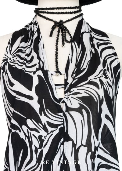 黑白流動藝術繞頸背心3