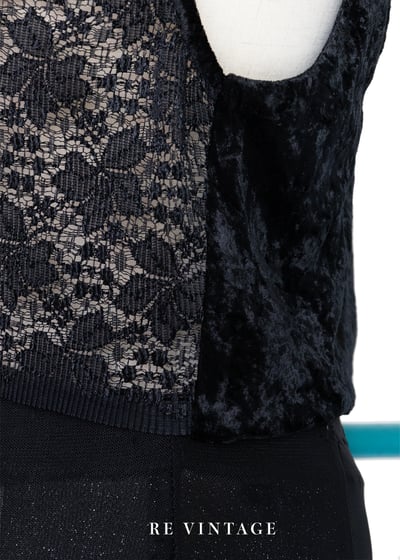 蕾絲與絨布拼接之美美小背心9