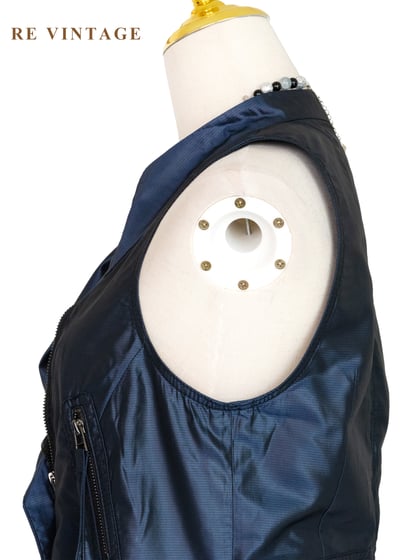 電光藍斜開拉鍊個性背心11