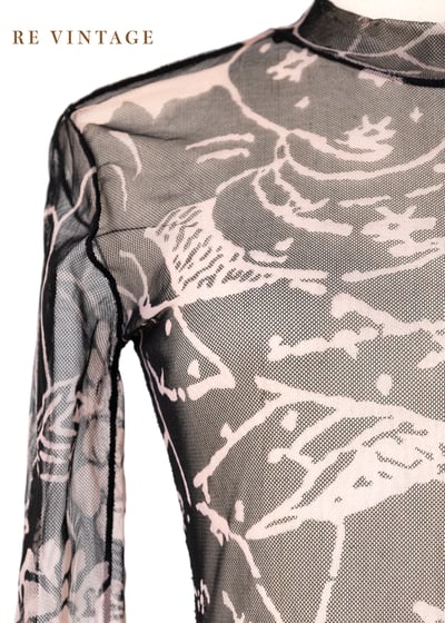 粉紅佳人與花朵黑色透膚洋裝5