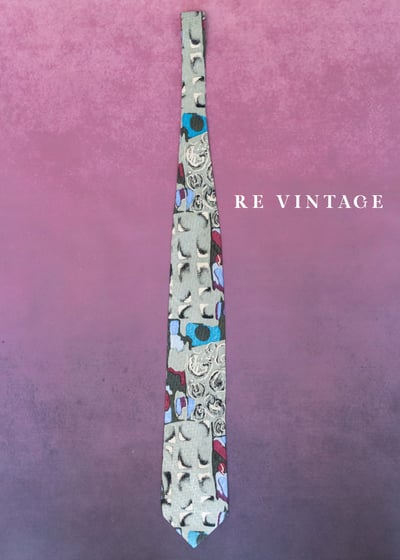 暮光灰階幾何圖騰領帶2