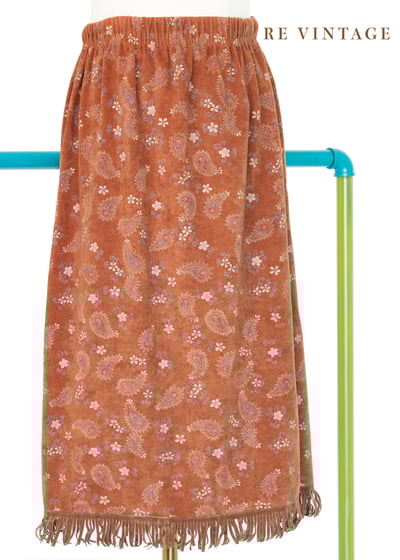 橘棕色變形蟲小花流蘇美裙（20-33"）1