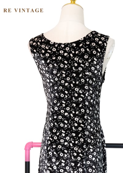 黑夜繁星花朵絨布洋裝11