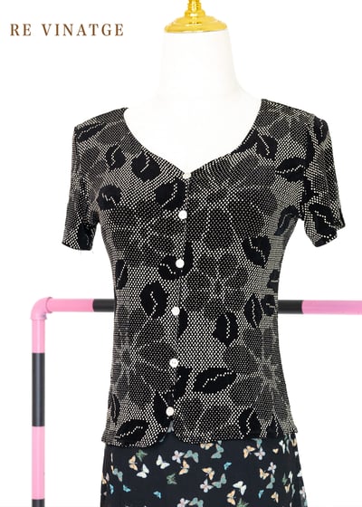 超清涼隱形花朵彈性短袖上衣5