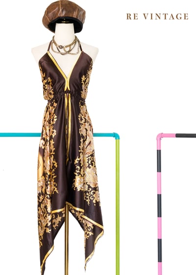 幻境帝國緞面繞頸洋裝1