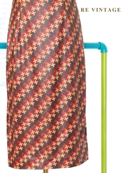 巴黎知性女孩紅棕十字紋洋裝4