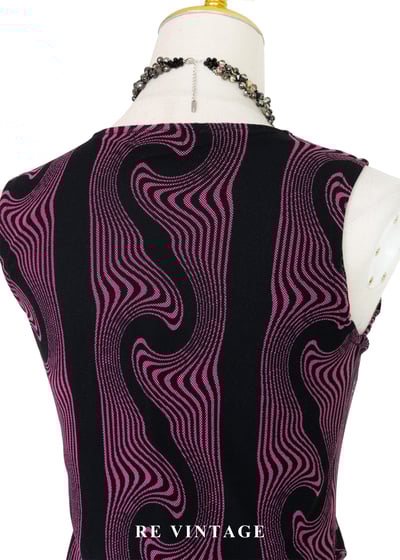 粉紅噪聲 - 迷幻波紋長版背心11