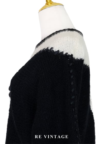 V型黑白序曲溫柔的夢針織毛衣7