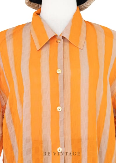 Vibrant Orange 螢光橘線條襯衫3