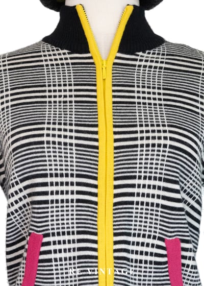 Sporty撞色黑格紋針織外套3