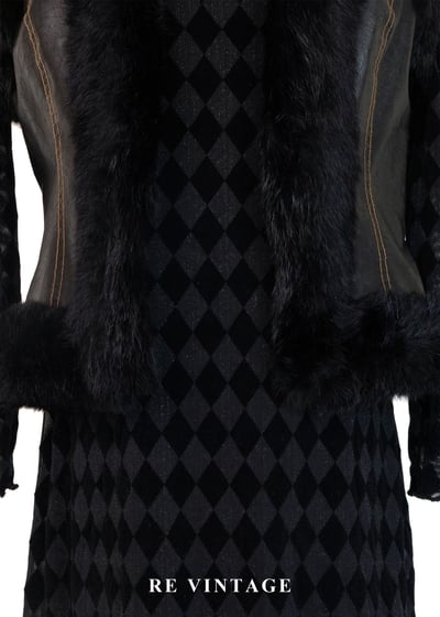 細緻壓花皮革毛毛背心4