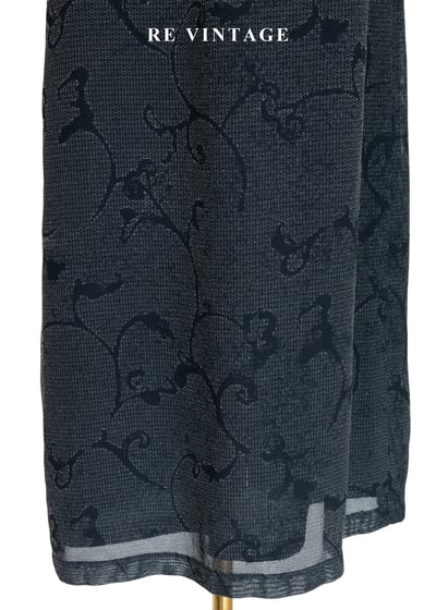 炭灰色古典植物藤蔓長裙（25-27"）4