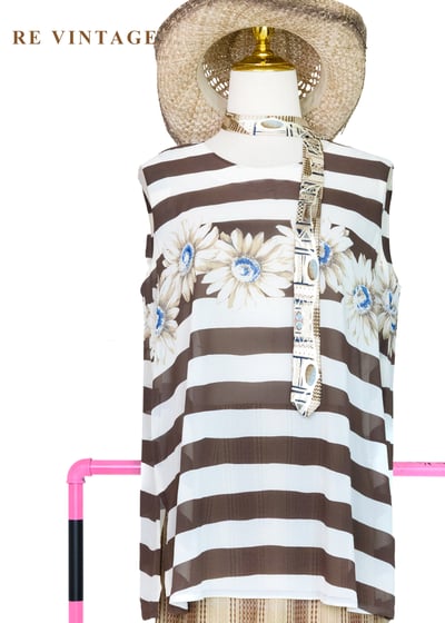 盛夏的影子- 向日葵花園條紋背心1