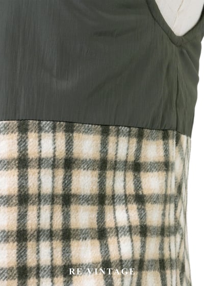 Moss Echo 格紋與尼龍拼接迷人洋裝13