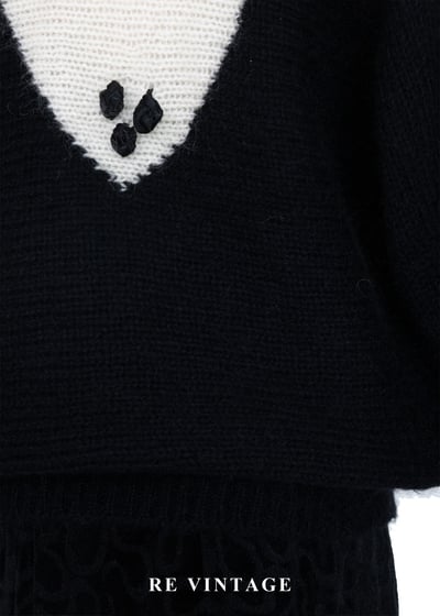 V型黑白序曲溫柔的夢針織毛衣9