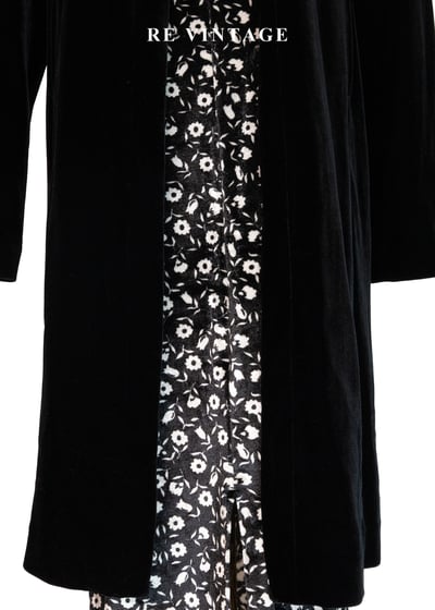 質感單品 - 優雅修身黑絨洋裝/長版罩衫5