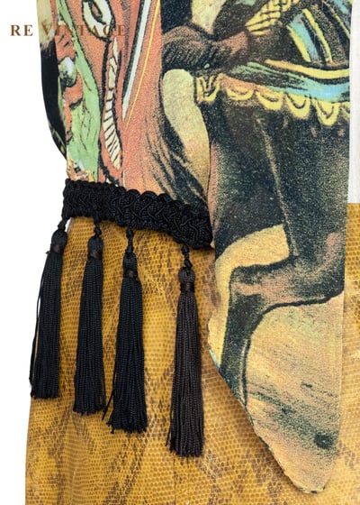 義大利製 - 中世紀滿版壁畫流蘇背心6