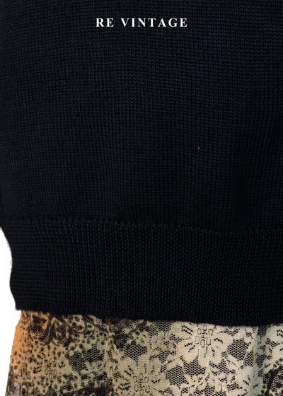 法式溫柔花束黑色針織毛衣10