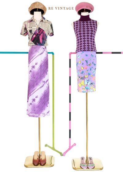 Spring Crocus 斜紋小花長裙（25"）2