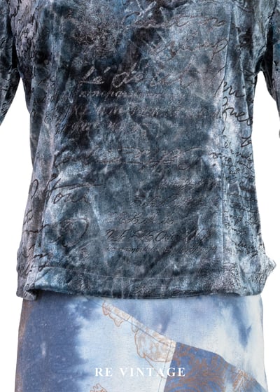 冷光藍灰調舊信紙絨布上衣4