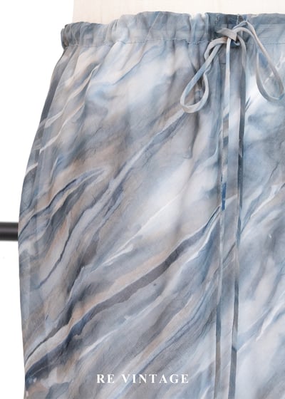 灰藍色水紋雪紡長裙（24-30"）5