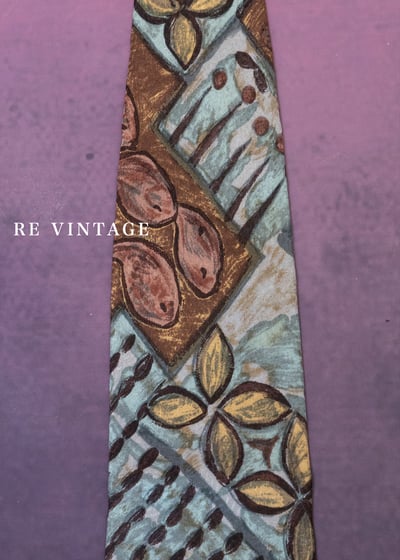 土橘泥褐交錯陶器花朵領帶3