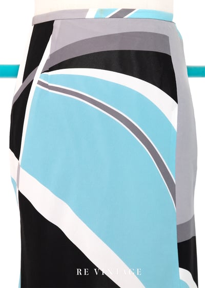 陽光下的水藍色幾何圖形及膝裙（26"）3