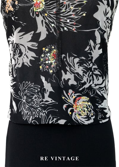 繁花餘燼 -亮片花卉透膚背心4