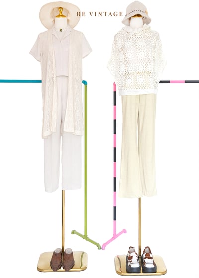 Pure white 針織小花荷葉領罩衫2