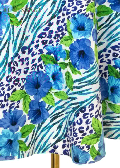 海島放肆夏天藍花中長裙（26"）10