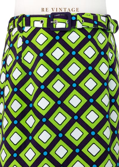 螢光異世界菱格紋短裙（28"）3