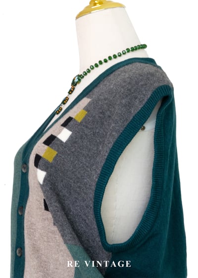 色塊跳動節奏毛料針織背心7