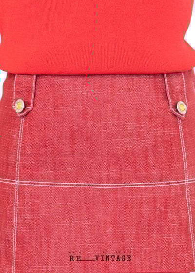 亞麻紅可愛短裙3