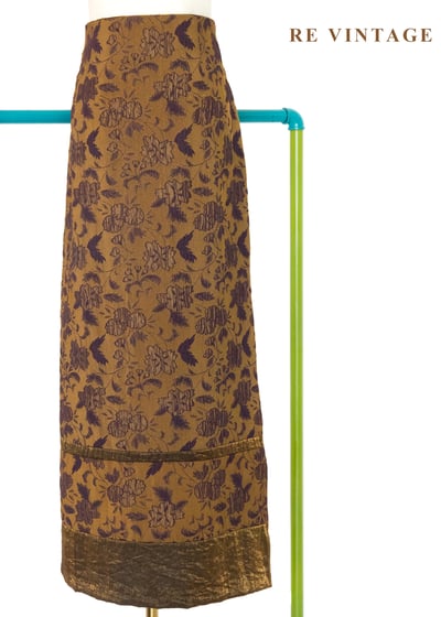 秋日神諭緹花拼接長裙（28"）1