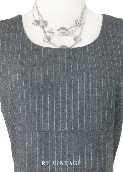 質感單品 - 倫敦霧中細條紋毛呢長洋裝7