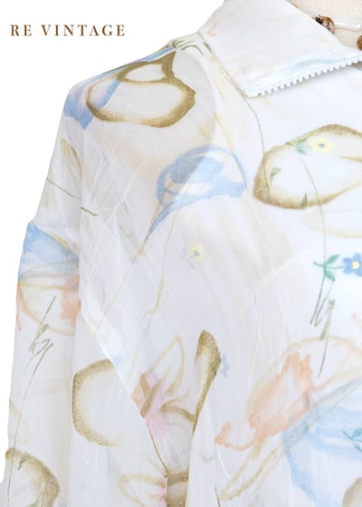 Blanc de Blanc 抽象印花透膚上衣外套6