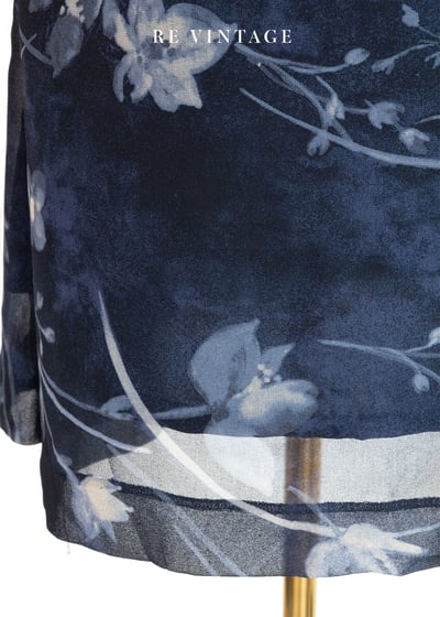 水墨花卉低語深藍長裙（26"）8