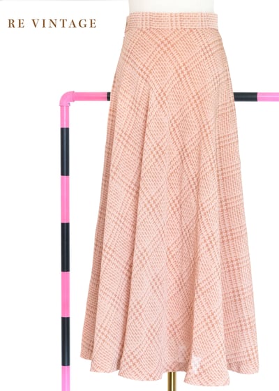 甜甜粉紅菱格印刷紋路長裙（24"）7
