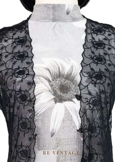 Black Flowers 神秘黑蕾絲長版背心4