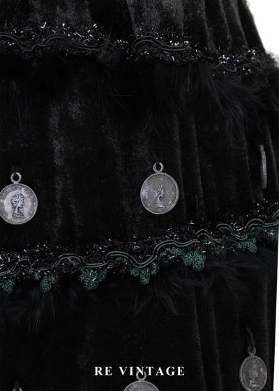 異國粉紅銀幣女王絨布美裙（22-27"）7