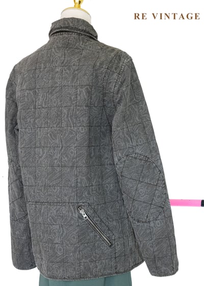 重磅水洗迷幻格紋硬挺夾克10