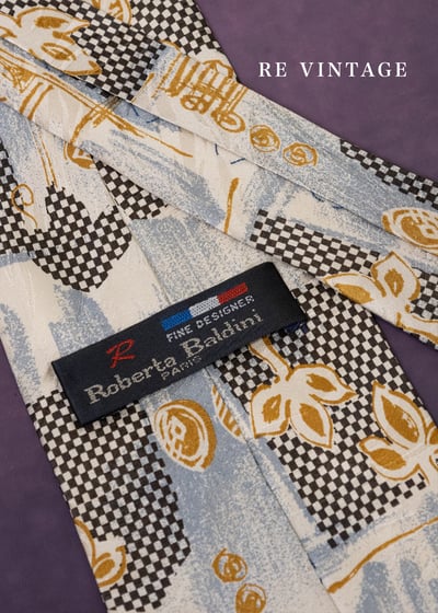 畫冊拼貼手繪花朵色塊領帶4