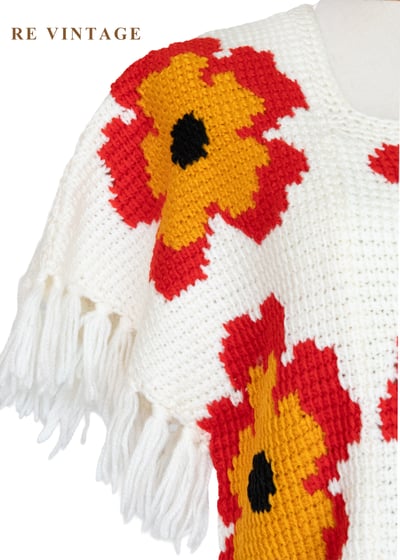 大紅花嬉皮白日夢像素針織上衣8