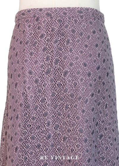 煙燻紫蕾絲網紗仙女般的長裙（28"）9