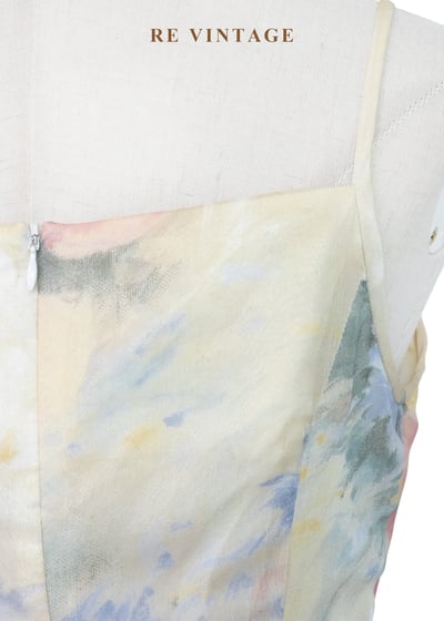 晨曦油畫 - 渲染碎花細肩帶洋裝14